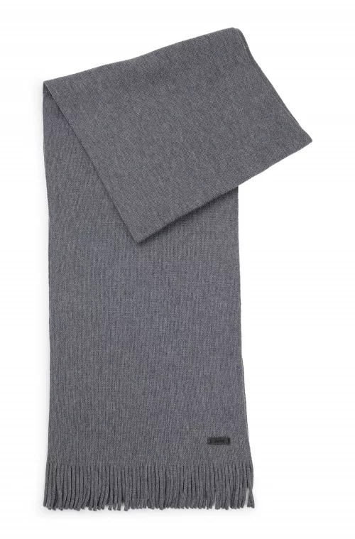 Accessoire Echarpe Tricot Uni Gris Moyen