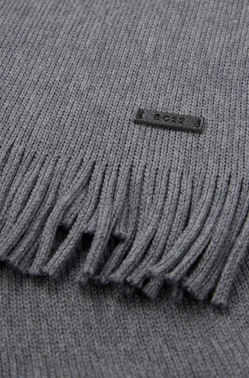 Accessoire Echarpe Tricot Uni Gris Moyen – Image 2