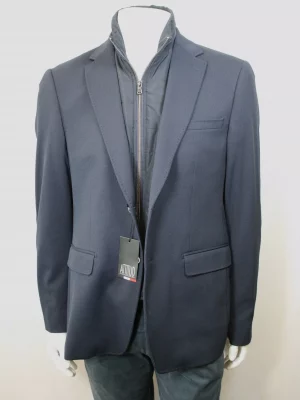 Veste Ville Nid Abeille Actu Bleu Fonce