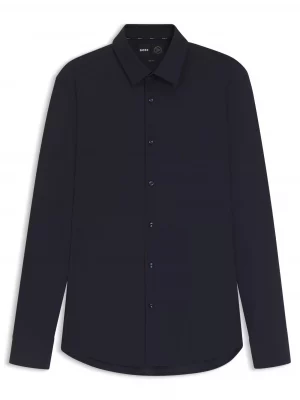 Chemise Manches Longues Ville Performance Unie Bleu Fonce