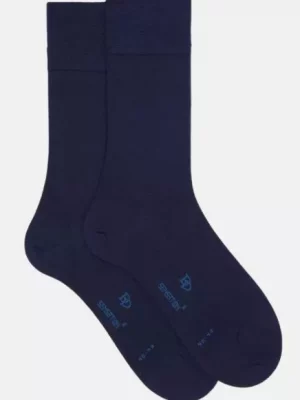 Accessoire Chaussettes Sensation Laine Coton Bleu Moyen