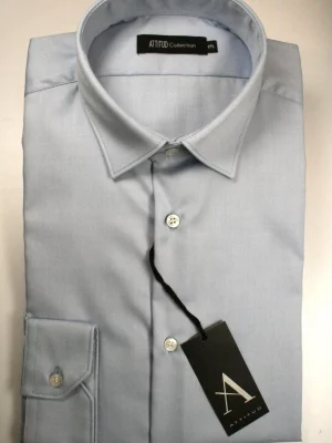 Chemise Manches Longues Ville Twill Uni Modern Bleu Clair