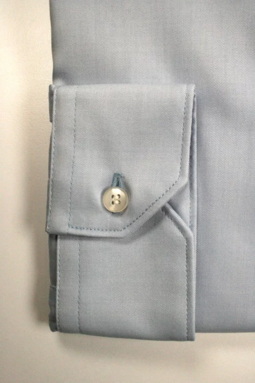 Chemise Manches Longues Ville Twill Uni Modern Bleu Clair – Image 2