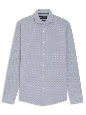 Chemise Manches Longues Ville Performance Imprime Cercle Blanc