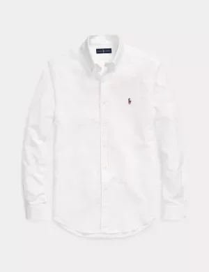 Chemise Manches Longues Sport Oxford Slim Uni Blanc