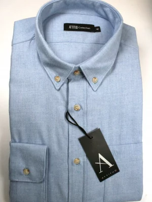 Chemise Manches Longues Sport Gratte Uni Modern Bleu Clair