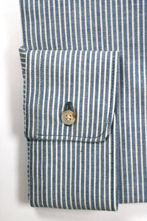 Chemise Manches Longues Sport Rayure Modern Pb Bleu Moyen – Image 2