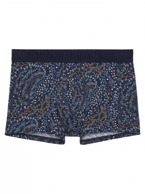 Accessoire Shorty Imprime Vegetal Bleu Fonce