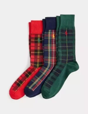 Accessoire Chaussettes Coffret Tartan Rouge Moyen