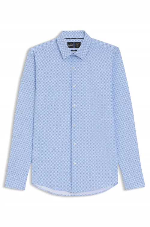 Chemise Manches Longues Ville Performance Cercle Bleu Moyen