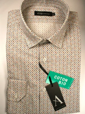 Chemise Manches Longues Ville Pierres Precieuses Modern Bleu Moyen