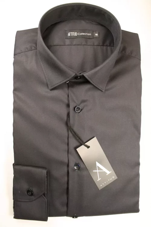 Chemise Manches Longues Ville Twill Uni Modern Bleu Fonce