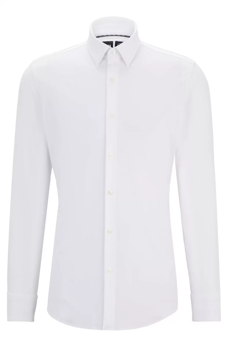 Chemise Manches Longues Ville Performance Uni Blanc
