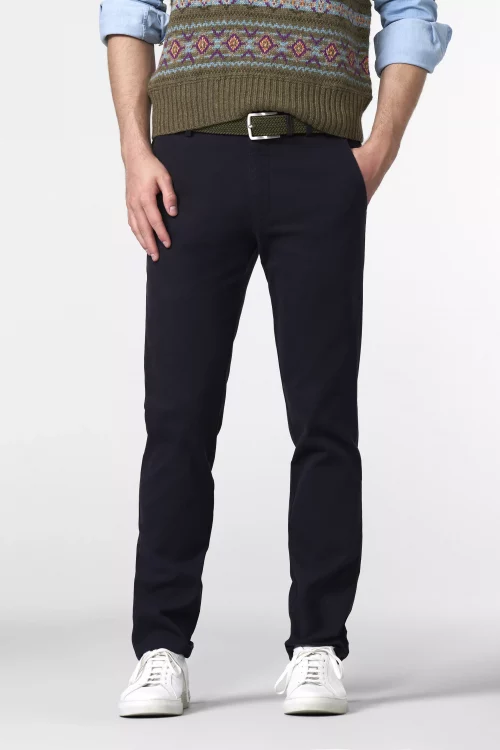 Pantalon Sport Micro Structure Bleu Fonce