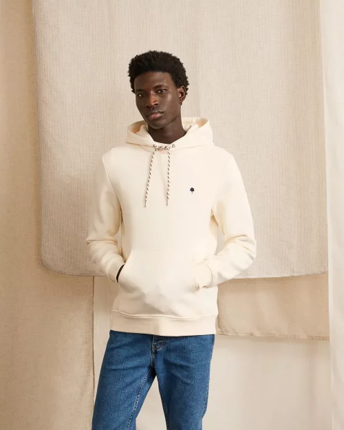 Pull Sweat  Molleton Enfilable Capuche Beige Clair – Image 2