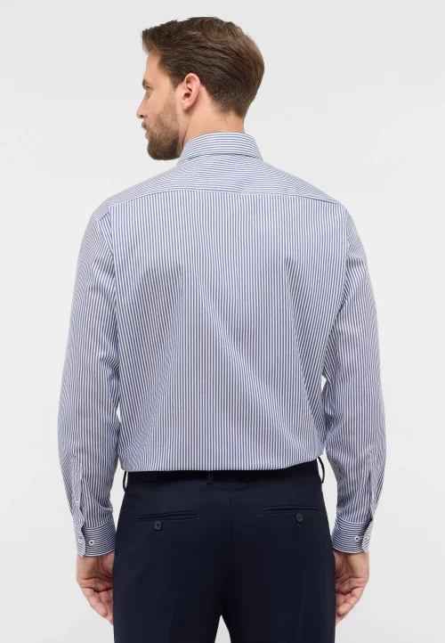 Chemise Manches Longues Ville Rayure Baton Bleu Moyen – Image 3