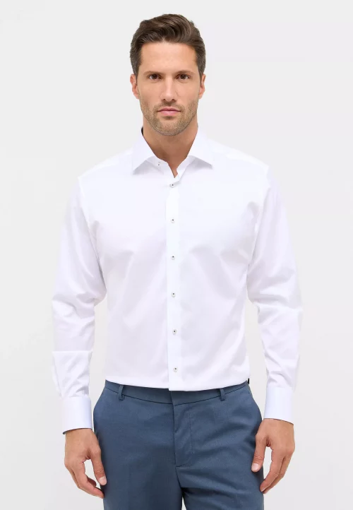 Chemise Manches Longues Ville 1863 Twill Oppo Double Retors Blanc