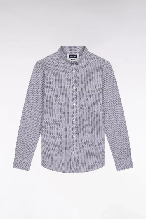 Chemise Manches Longues Sport Imprime Noeud Ciel Bleu Clair