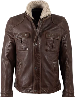 Cuir Blouson Agneau 2pp Beige Fonce