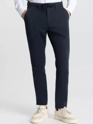 Pantalon Sport Lancaster Coton Elastique Cordon Bleu Fonce