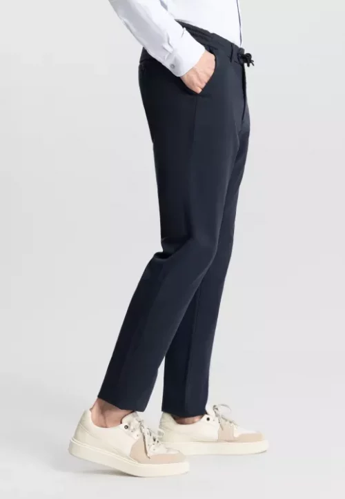Pantalon Sport Lancaster Coton Elastique Cordon Bleu Fonce – Image 2