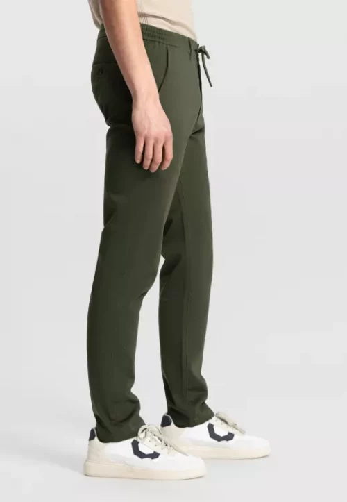 Pantalon Sport Lancaster Coton Elastique Cordon Kaki Fonce – Image 2