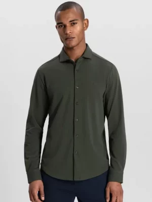 Chemise Manches Longues Sport Jersey Flamme Kaki Fonce