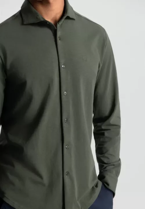 Chemise Manches Longues Sport Jersey Flamme Kaki Fonce – Image 2