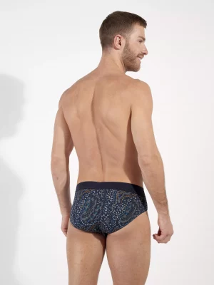 Accessoire Slip Imprime Vegetal Bleu Fonce