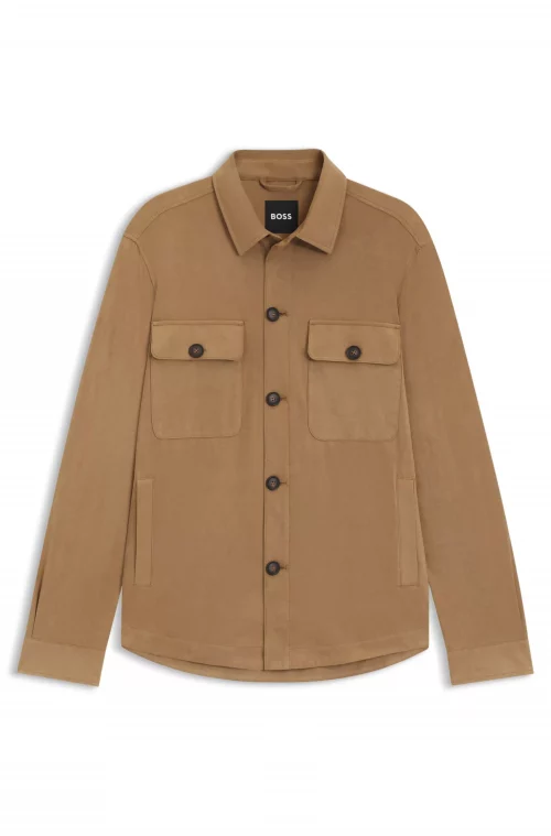 Cuir Veste Liquette Suede Beige Moyen