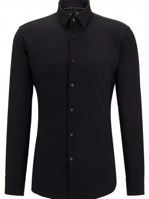 Chemise Manches Longues Ville Performance Uni Noir Fonce