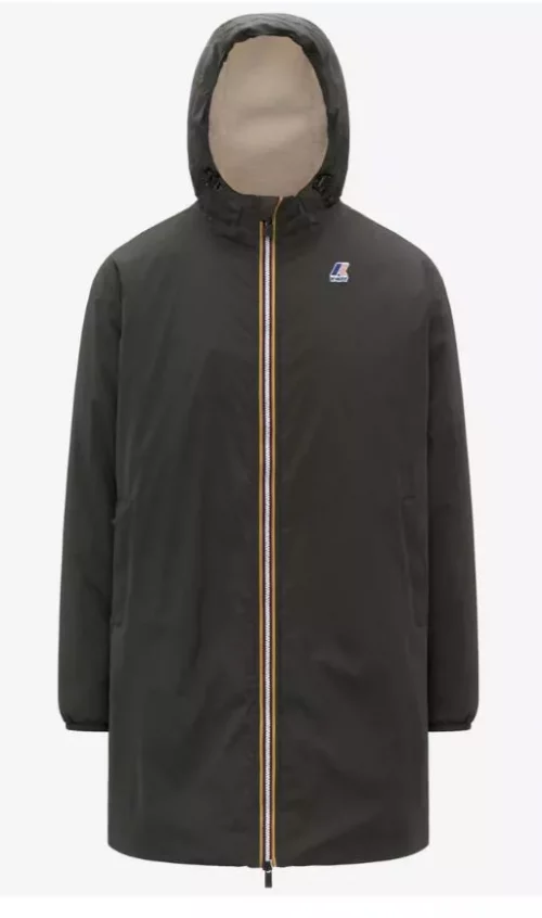 Grosse Piece Parka Double Sherpa Longue Kaki Fonce