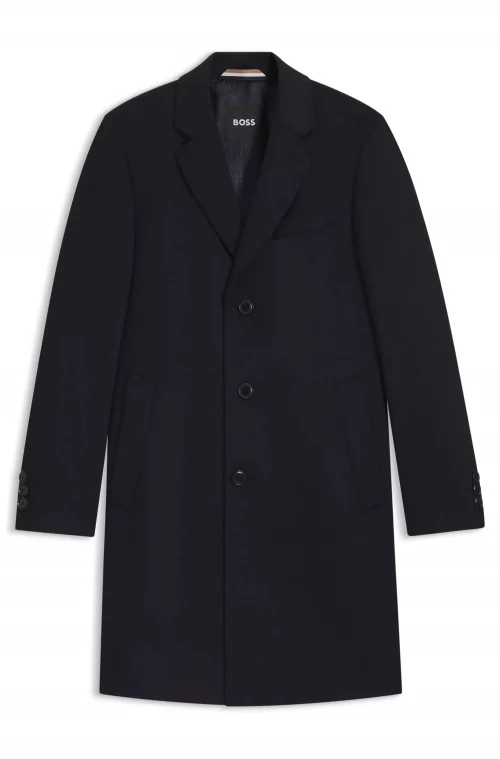 Grosse Piece Manteau Laine & Cachemire Bleu Fonce