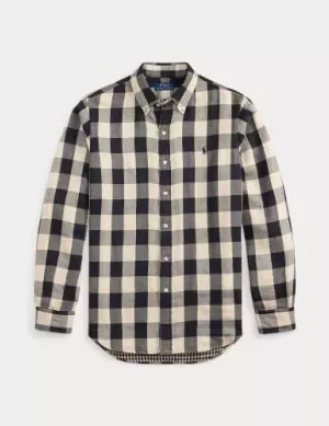 Chemise Manches Longues Sport Carreau Double Face Noir Moyen
