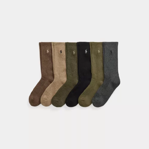 Accessoire Chaussettes Lot 6 Coton Uni Beige Moyen