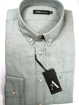 Chemise Manches Longues Sport Gratte Uni Modern Vert Clair