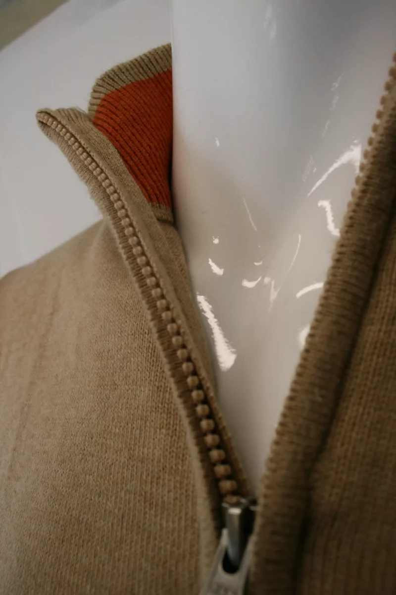 Pull Col Cheminee Coton Laine Beige Clair – Image 2