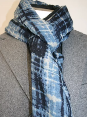 Accessoire Echarpe Laine Tie & Dye Bleu Moyen