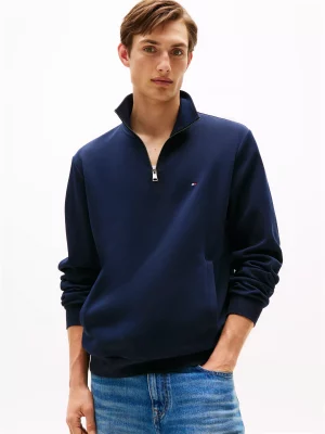 Pull Col Cheminee Performance 1/2 Zip Bleu Fonce