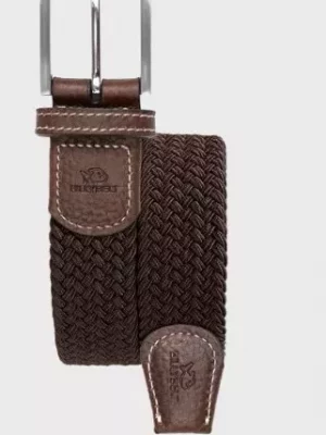 Accessoire Ceinture Tressee Unie Beige Fonce