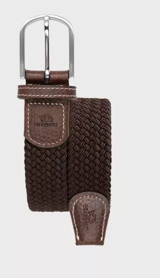 Accessoire Ceinture Tressee Unie Beige Fonce