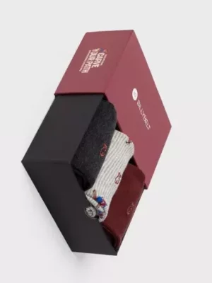 Accessoire Chaussettes Coffret Trio Bordeaux Rouge Moyen
