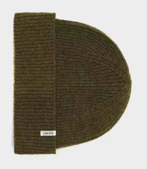 Accessoire Bonnet Laine 1*1 Uni Kaki Fonce