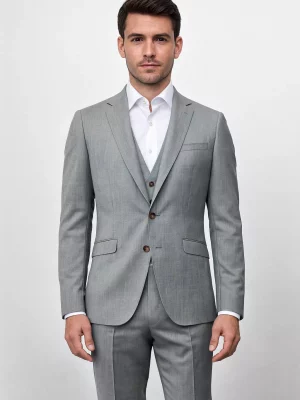 Costume 3 Pieces Micro Structure Vert Clair