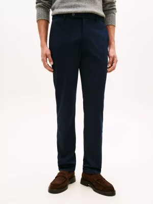 Pantalon Ville Jersey Demi-elastique Bleu Fonce