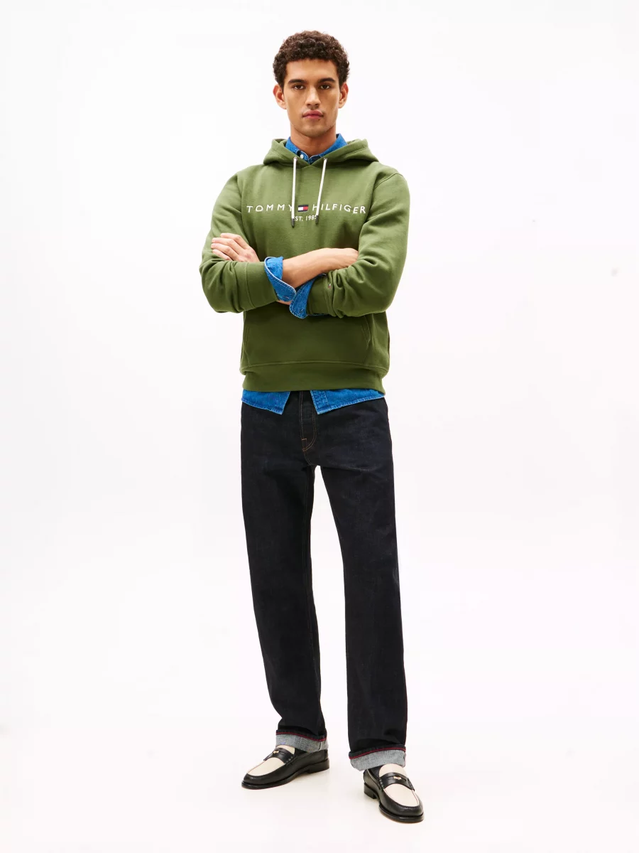 Pull Sweat Molleton Enfilable Broderie Kaki Fonce – Image 4