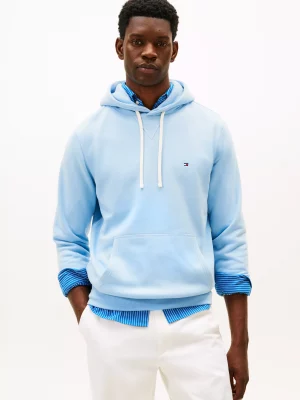 Pull Sweat  Molleton Capuche Bleu Clair