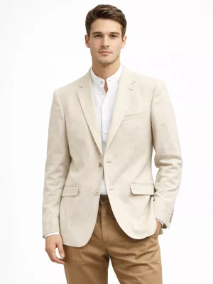 Veste Ville Toile Lin Actu Beige Clair