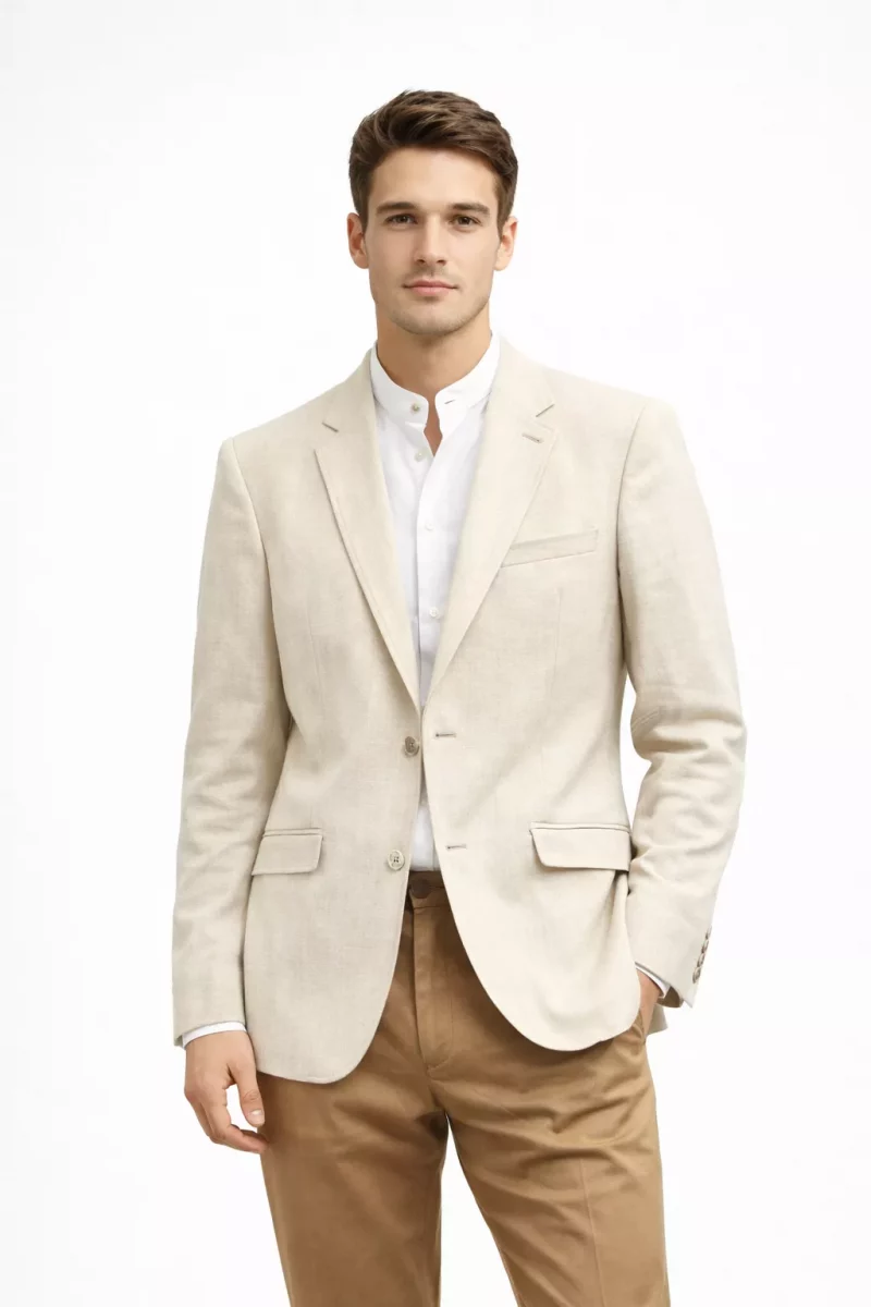 Veste Ville Toile Lin Actu Beige Clair