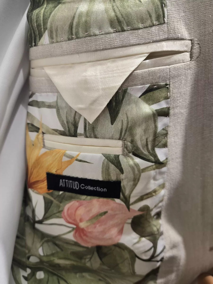 Veste Ville Toile Lin Actu Beige Clair – Image 2